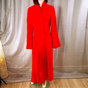 ✨HP✨FUR LONG RABBIT REAL Custom Flare SleeveHem Bright Red Long Heavenly Coat S